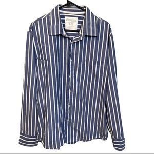 Aeropostale Blue White Stripe Button Front Shirt size XL